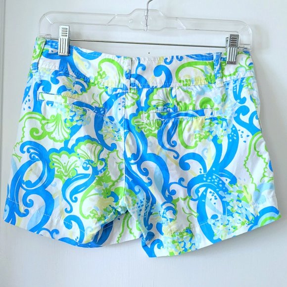 Lilly Pulitzer Callahan Knit Short 5" Inseam Sea Life Blue Green Size O XS - Picture 2 of 4